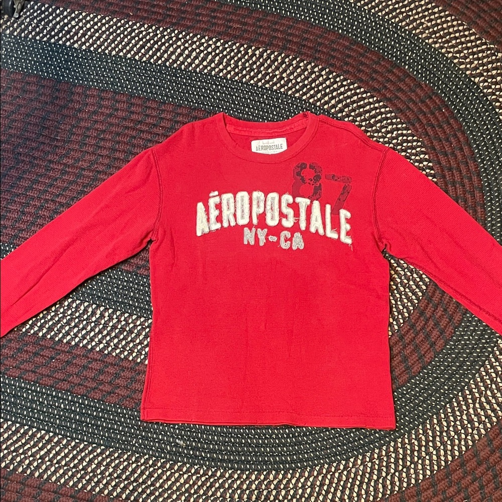 Aeropostale Long Sleeve Red Shirt Size Large